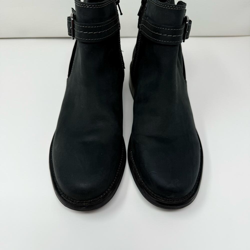 Clarks Collection Boots Women's 10 Black Leather Maye Strap Ankle Bootie Preppy - Picture 5 of 14